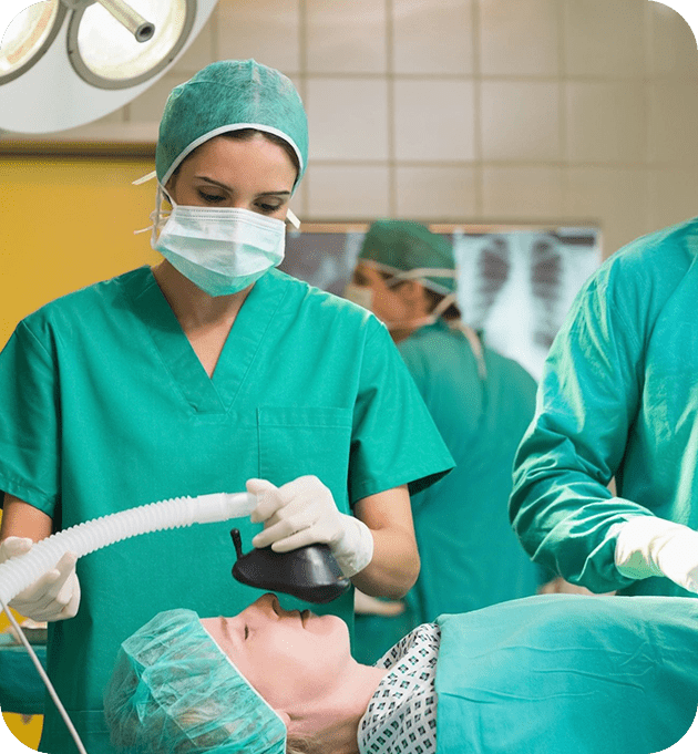 A group of doctors performing an operation.
